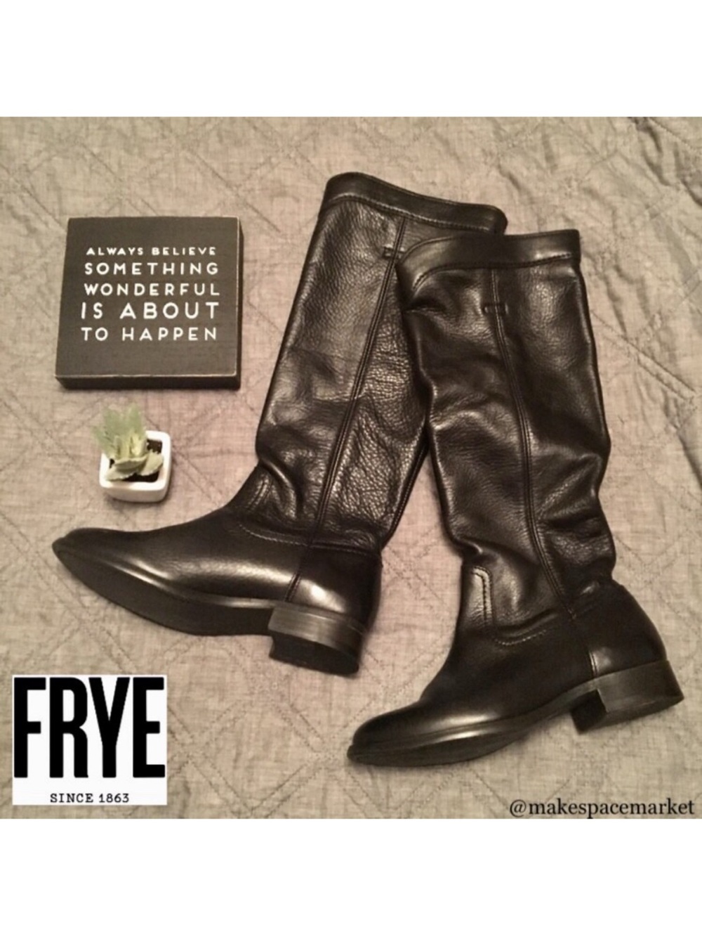 Frye Black Leather Riding Boots US 6 NWT